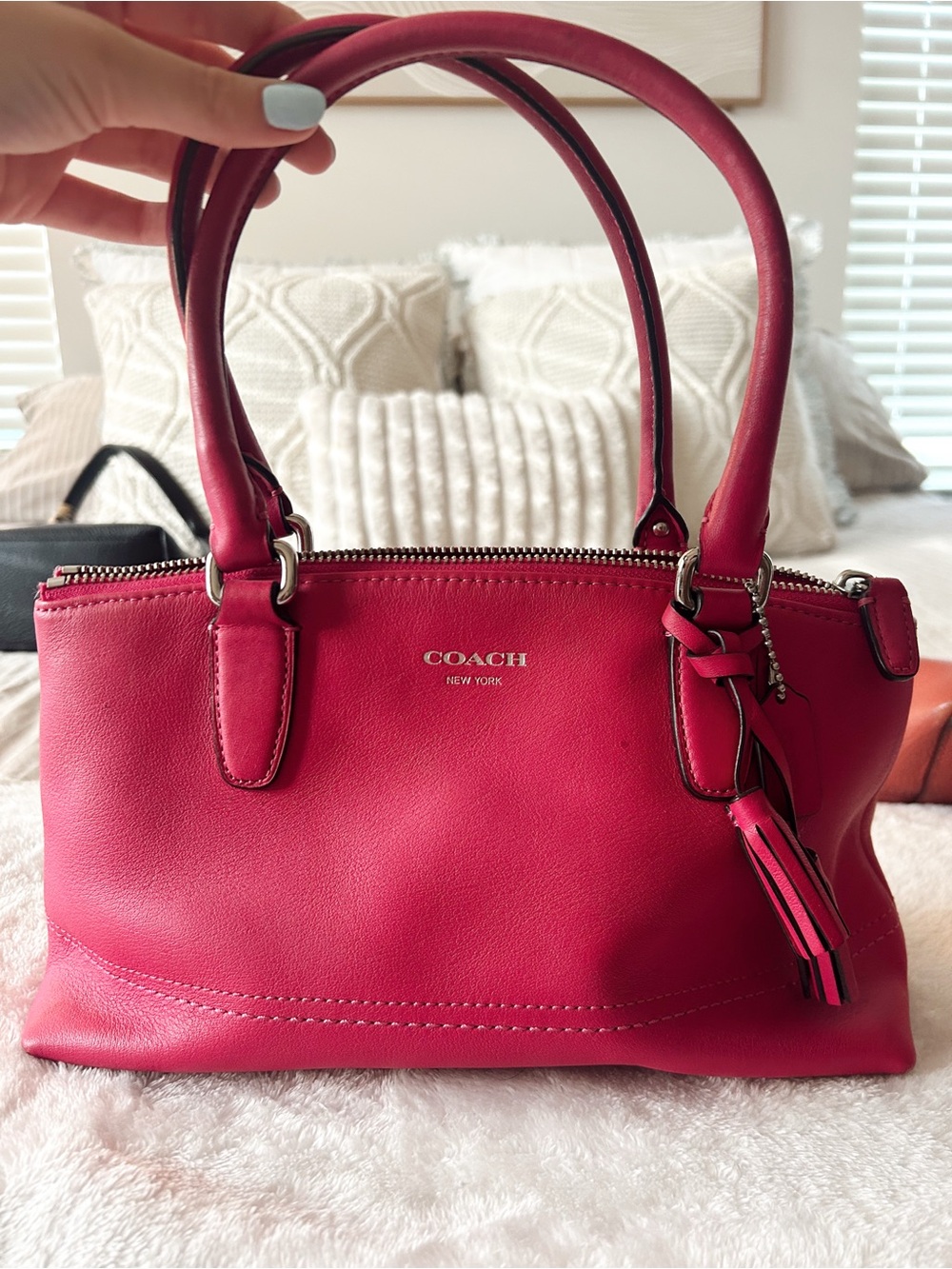 Coach Pink Leather Top-Handle Shoulder Bag